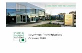 INVESTOR PRESENTATION OCTOBER 2018 - Cheplapharm · 2018-10-09 · • Gross Margin: A significant proportion net sales from acquisitions are recognised as TSA profits (no underlying