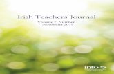 Irish Teachers' Journal · Irish Teachers’ Journal Volume 7 Number 1 November 2019 ê—————————— CONTENTS —————————— ë 3 Editorial 7 Author