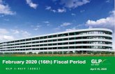 GLP J-REIT February 2020 Fiscal Period Corporate Presentation · Fiscal Period Ended August 31, 2019” announced on October 16, 2019 Aug. 2020 forecast. Major factors for the variance