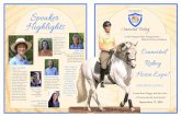 Speaker Highlights - Constant Contactfiles.constantcontact.com/5489051b001/42e637a3-e7c... · for your horses. We will have educational demonstrations, mini clinics and hands-on experiences