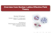 Overview from Nuclear Lattice Effective Field Theory · 2018-02-08 · Elastic proton scattering of medium mass nuclei from coupled-cluster theory. Hagen & Michel PRC 86, 021602 (2012).
