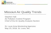 Missouri Air Quality Trends - DNR...Old Pb Belt Area 06 St. Joe State Park (0.03) New Pb Belt Area 07 Glover (0.07) 08 Buick NE (0.16) 09 Oates (0.04) 10 Fletcher (0.05) Outstate Area
