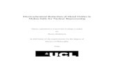 Electrochemical Reduction of Metal Oxides in …Electrochemical Reduction of Metal Oxides in Molten Salts for Nuclear Reprocessing Thesis submitted to University College London by