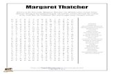 Margaret Thatcher - Pages of Puzzles · Margaret Thatcher Known as the Iron Lady, Margaret Thatcher was Britain's first woman Prime Minister. Strong in her political beliefs, she