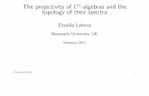 The projectivity of C-algebras and the topology of …banalg20/Talks/lykova.pdf^Eis projective in A-mod. (iii) Each unital Banach algebra Ais projective in A-mod. { Typeset by FoilTEX
