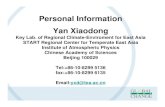 Personal Information Yan Xiaodong - LCLUC Program · 2015-12-17 · Personal Information Yan Xiaodong Key Lab. of Regional Climate-Enviroment for East Asia START Regional Center for