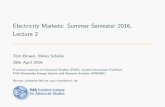Electricity Markets: Summer Semester 2016, Lecture 2 · Lecture 2 Tom Brown, Mirko Sch afer 18th April 2016 Frankfurt Institute of Advanced Studies (FIAS), Goethe-Universit at Frankfurt