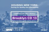 COMMUNITY DISTRICT PROFILE - New York · Purpose: To promote affordable housing and foster diverse, livable ... zoning areas to promote the overall goals of the Zoning for Quality