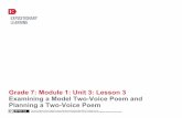 Grade 7: Module 1: Unit 3: Lesson 3 Examining a Model Two …e2curriculummodules6-8.weebly.com/.../7/8467476/7m1.3l3.pdf · 2020-02-13 · • If you collected students’ Two-Voice