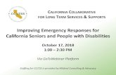 Improving Emergency Responses for California Seniors and … · 2019-09-04 · Improving Emergency Responses for ... • Nixle application on staff phones, local radio, and press