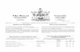 The Royal Gazette/Gazette royale (15/10/07) · 2015-09-30 · The Royal Gazette — October 7, 2015 1181 Gazette royale — 7 octobre 2015 In relation to a certificate of incorporation