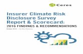 Insurer Climate Risk Disclosure Survey Report & Scorecard · and contributed to the writing of this report including Andrew Logan, Veena Ramani, Peyton Fleming, Sue Reid, Rowan Spivey,