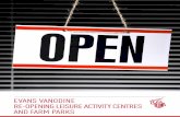 EVANS VANODINE RE-OPENING LEISURE ACTIVITY CENTRES … · each employee this includes PPE, equipment and the appropriate cleaning products Cleaning - Checklist Training Forms and