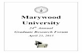 graduate sym abstracts 2015(1)(1) - Marywood University · 2017-05-30 · ! 2! Welcome to the 24th Annual Marywood University Graduate Research Forum Faculty members and Graduate