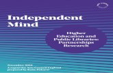 Independent Mind - Arts Council England...INDEPENDENT MIND – REPORT FOR ARTS COUNCIL ENGLAND HIGHER EDUCATION LIBRARIES PARTNERSHIPS RESEARCH 3 1. Executive summary 4 2. Aims and