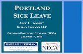 PORTLAND SICK LEAVE - orecolneca.org · All private employers with employees working in ... Domestic violence, harassment, sexual assault or stalking Closure of business, school or