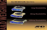 EJ NEWTON Series - scalemanuals.comEJ-08 for EJ-1500, EJ-2000. EJ NEWTON SERIES EJ-11 EJ-12 EJ-13 127 x 140 mm stainless steel weighing pan for EJ-1500 to EJ-6100. 110 mm round pan