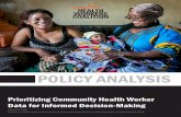 OLIC ANALSIS - World Vision International · Follow-up to FHWC report, A Commitment to Community Heath Workers: Improving Data for Decision-Making (2014) Prioritizing Community Health