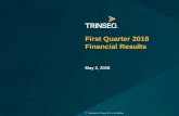 First Quarter 2018 Financial Results · Forward-looking statements reflect management’s evaluation of information currently available and are based on our current ... respective