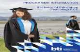 PROGRAMME INFORMATION Bachelor of Education (Teaching) ECE · develop a personal philosophy of teaching informed by Biblical principles and priorities, which reflects your own personality