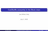 CoinShuffle anonymity in the Block chain · Figure:Transaction Veri cation [1] Jan-Willem Selij CoinShu e anonymity in the Block chain July 2, 2015 12 / 28. Outline 1 Bitcoin fundamentals