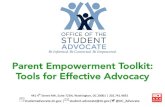 Parent Empowerment Toolkit: Tools for Effective Advocacy · 5. Nuts and Bolts – Establishing Procedures and Operations 6. Funding and Budgeting 7. Building Relationships and Partnerships,