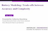 Battery Modeling: Trade-offs between Accuracy and Complexity · Tractable Models For Optimization Accurate o Required degree of accuracy depends on the application Tractable and low