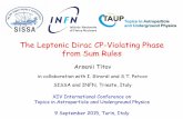The Leptonic Dirac CP-Violating Phase from Sum Rules · 2015-09-09 · The Leptonic Dirac CP-Violating Phase from Sum Rules Arsenii Titov in collaboration with I. Girardi and S.T.