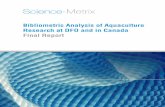 Bibliometric Analysis of Aquaculture Research at DFO and ... · aquaculture research for the 1996–2008 period using bibliometric analysis. The present report also presents an analysis