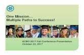 Fall 2017 One Mission Multiple Paths to Success! Conference/10... · 2017-10-23 · • Miramar CBO: Brett Bell, CPA ... 45,000 Students Enroll in Continuing Education ... Elementary