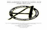 OKLAHOMA FERTILIZER ACT AND RULES · 2017-11-16 · oklahoma fertilizer act and rules . oklahoma department of agriculture, food and forestry . consumer protection services division
