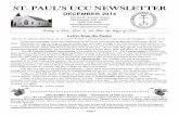 ST. PAUL S UCC NEWSLETTER - Clover Sitesstorage.cloversites.com/stpaulsunitedchurchofchrist1... · 2014-11-24 · Page 1 ST. PAUL’S UCC NEWSLETTER DECEMBER 2014 103 South Second