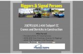 ITI · 2017-10-08 · Basic Rigger, Advanced Rigger, Signal Person and Lift Director . Riggers & Signal Persons subpart CC Cranes and Derricks in Construction Mike Parnell • President/CEO,
