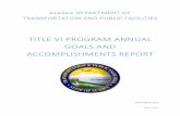 Title VI Program Annual Goals & Accomplishments Report 2019dot.alaska.gov/cvlrts/docs/TitleVI-goals-accomplishments-2019.pdf · - Developed Geoform 2.0 to update public on facility