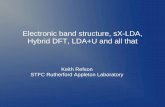 Electronic band structure, sX-LDA, Hybrid DFT, LDA+U and ...ftp.nd.rl.ac.uk/KeithRefson/Accelrys/SX_LDAU.pdf · Only LDA or GGA pseudopotentials are available or can be generated.