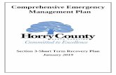 Comprehensive Emergency Management Plan€¦ · The short-term recovery plan describes how Horry County will approach short-term recovery which involves assessing the scope of damages