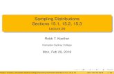 Sampling Distributions Sections 15.1, 15.2, 15people.hsc.edu/faculty-staff/robbk/math121/lectures... · 2016-02-29 · Sampling Distributions Deﬁnition (Sampling Distribution) Thesampling