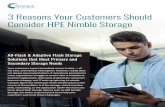 3 Reasons Your Customers Should Consider HPE …...2019/09/03  · HPE Nimble Storage Adaptive Flash Arrays leverage inline, always-on dedupe, making them the industry’s most efficient