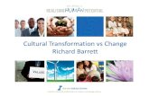 Cultural Transformation vs Change Richard Barrett Barrett. Transformatio… · “Richard Barrett has made extraordinary contributions to our understanding of organisational values