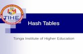 Introduction to Java - TIHE - HashTables.pdf · Hash Tables Hash tables use an array behind the scenes The index of each cell is calculated using a formula Hashing – Converting