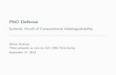 Adrien Koutsos Title: PhD Defense - Symbolic Proofs of Computational Indistinguishability Author: Adrien