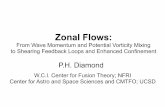 Zonal Flows: From Wave Momentum and Potential Vorticity ... · • localized source/instability drive intrinsic to drift wave structure • outgoing wave energy flux → incoming