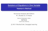 Solutions of Equations in One Variable Newton’s Method · 2012-02-10 · Derivation Example Convergence Final Remarks Newton’s Method & Fixed-Point Iteration (a) Fixed-Point Iteration