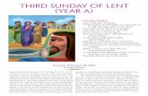 Third Sunday of Lent (Year A) · 2017-10-14 · Third Sunday of Lent Today’s Readings: Exodus 3:1–8a, 13–15; Psalm 103:1–2, 3–4, 6–7, 8, 11; 1 Corinthians 10:1–6, 10–12;