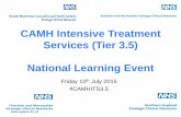 CAMH Intensive Treatment Services (Tier 3.5) National Learning … · 2015-07-20 · Friday 10th July 2015 #CAMHITS3.5 CAMH Intensive Treatment Services (Tier 3.5) ... service should