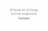 AP Studio Art 2D Design Summer Assignments · AP Studio Art 2D Design Summer Assignments Author: Chamberlin, Suzanne Created Date: 6/20/2018 2:28:45 PM ...