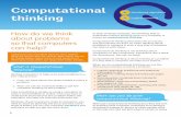 uicktart Computing Computational€¦ · The national curriculum for computing puts computational thinking right at the heart of its ambition. It states: A high-quality computing