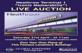 Heathrow Terminal 1 “Iconic Memorabilia”! LIVE AUCTION · Heathrow iconic Gate 7 sign LOT 8 Terminal 1 direction sign,(long) illuminated. Curved metal edge construction including