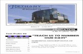 “TEACH US TO NUMBER OUR DAYS”bethanyipc.s3-ap-southeast-1.amazonaws.com/wp-content/uploads/… · Date: 30 July 2017 Combined Worship This will be a Combined Worship (Teens and