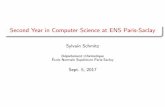 Second Year in Computer Science at ENS Paris-Saclay · 2017-09-06 · Courses Two possibilities Need to choose rapidly between two types of curricula: Long internship rst semester